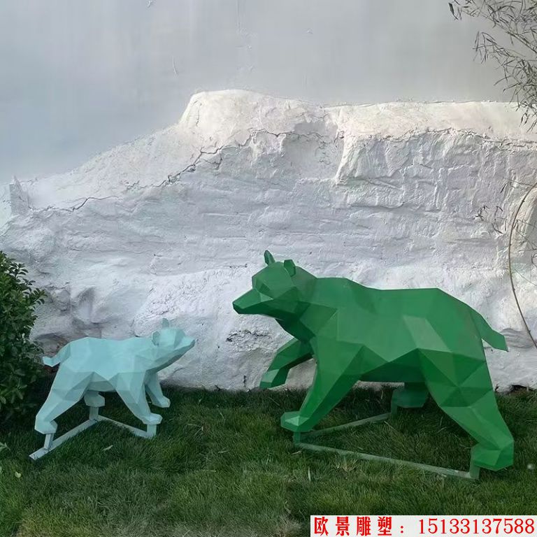 不銹鋼北極熊雕塑46