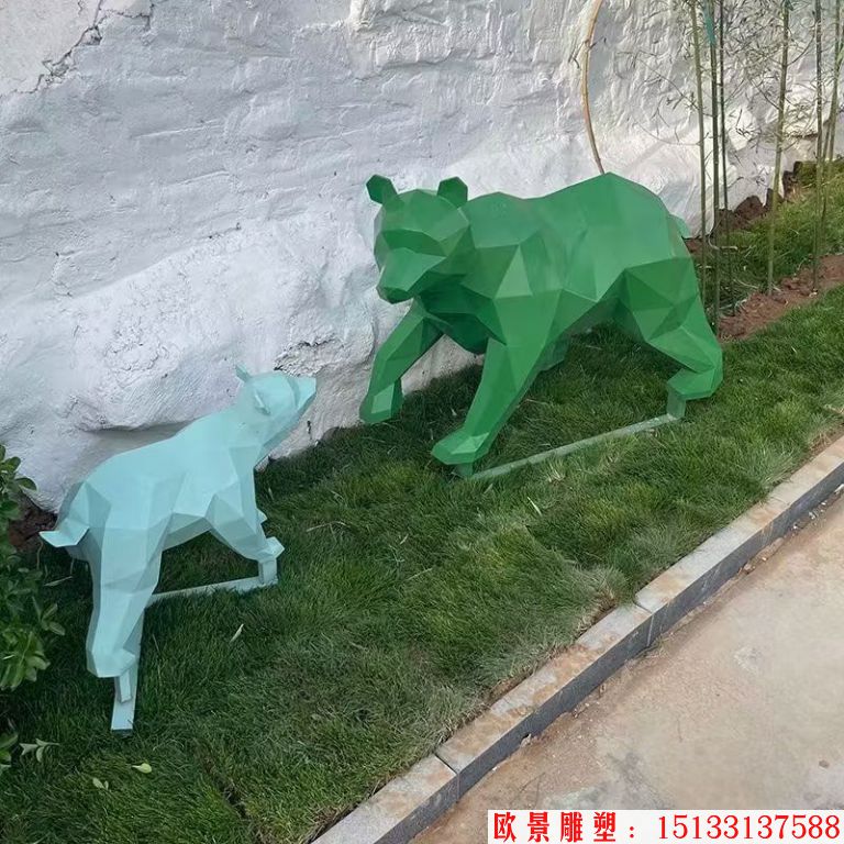 不锈钢北极熊雕塑4